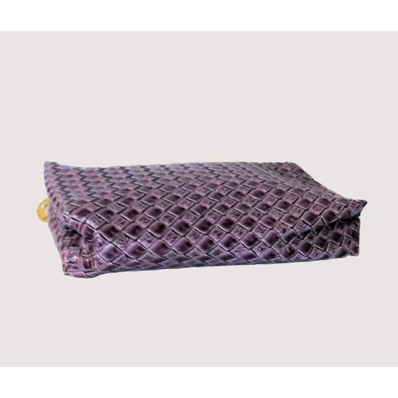 Estee Lauder Cosmetic Bag Purple Woven Pattern Zipper Closure - Picture 3 of 5